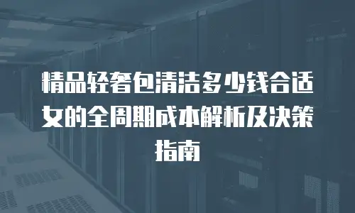 精品轻奢包清洁多少钱合适女的全周期成本解析及决策指南