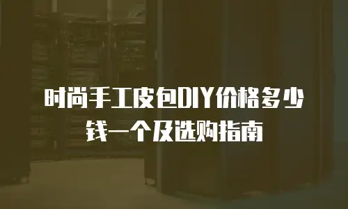 时尚手工皮包DIY价格多少钱一个及选购指南
