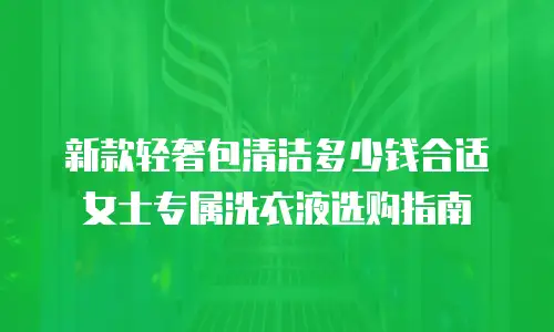 新款轻奢包清洁多少钱合适 女士专属洗衣液选购指南