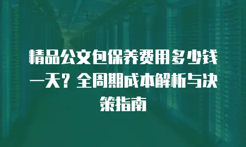 精品公文包保养费用多少钱一天？全周期成本解析与决策指南