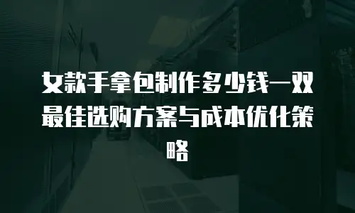 女款手拿包制作多少钱一双 最佳选购方案与成本优化策略
