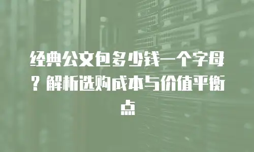 经典公文包多少钱一个字母？解析选购成本与价值平衡点