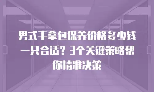 男式手拿包保养价格多少钱一只合适？3个关键策略帮你精准决策