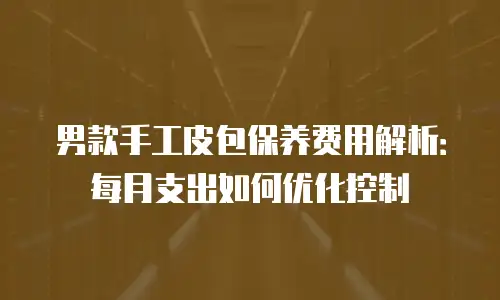 男款手工皮包保养费用解析：每月支出如何优化控制