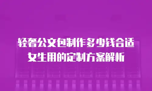 轻奢公文包制作多少钱合适女生用的定制方案解析