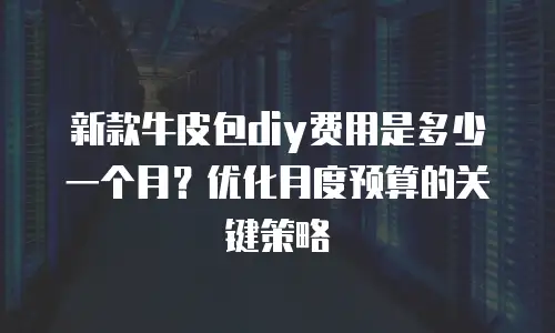 新款牛皮包diy费用是多少一个月？优化月度预算的关键策略