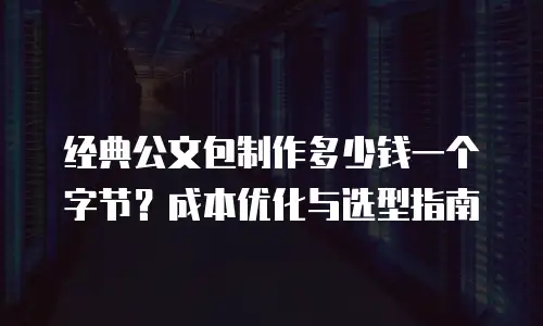 经典公文包制作多少钱一个字节？成本优化与选型指南