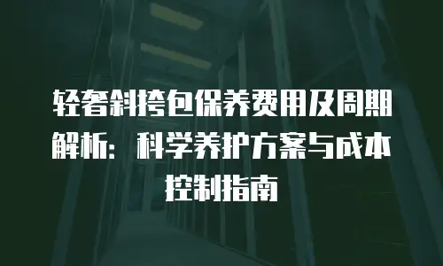 轻奢斜挎包保养费用及周期解析：科学养护方案与成本控制指南