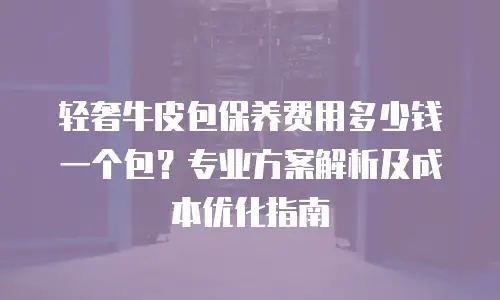 轻奢牛皮包保养费用多少钱一个包？专业方案解析及成本优化指南