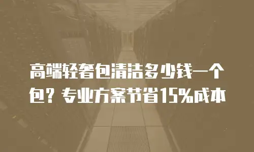 高端轻奢包清洁多少钱一个包？专业方案节省15%成本