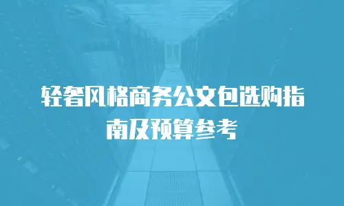 轻奢风格商务公文包选购指南及预算参考