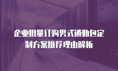 企业批量订购男式通勤包定制方案推荐理由解析
