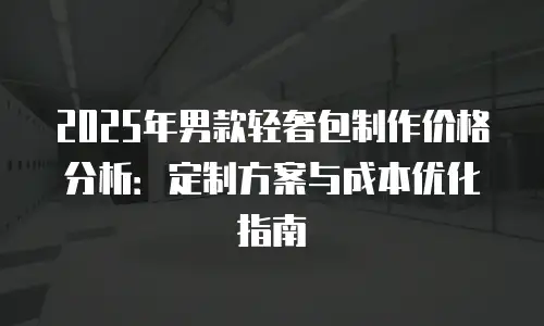 2025年男款轻奢包制作价格分析：定制方案与成本优化指南