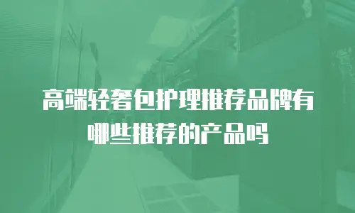 高端轻奢包护理推荐品牌有哪些推荐的产品吗