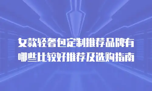 女款轻奢包定制推荐品牌有哪些比较好推荐及选购指南