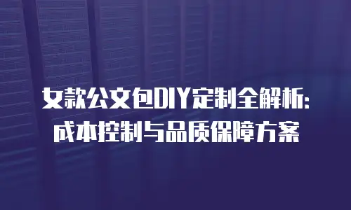 女款公文包DIY定制全解析：成本控制与品质保障方案