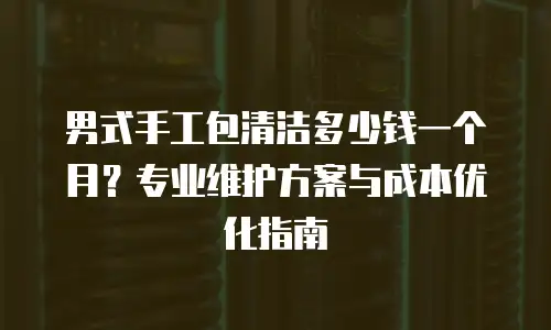 男式手工包清洁多少钱一个月？专业维护方案与成本优化指南