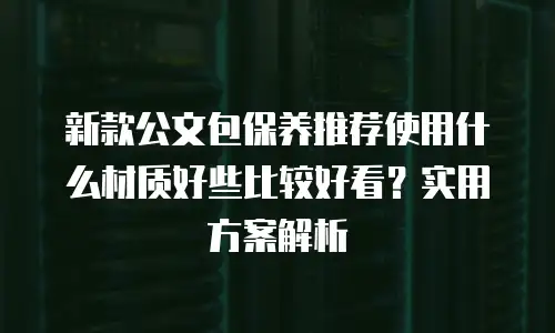 新款公文包保养推荐使用什么材质好些比较好看？实用方案解析