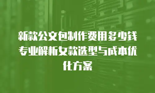新款公文包制作费用多少钱 专业解析女款选型与成本优化方案