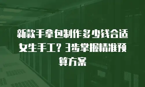 新款手拿包制作多少钱合适女生手工？3步掌握精准预算方案
