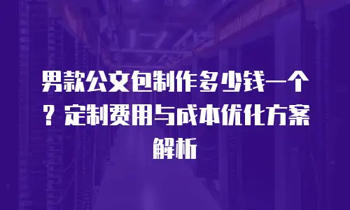 男款公文包制作多少钱一个？定制费用与成本优化方案解析