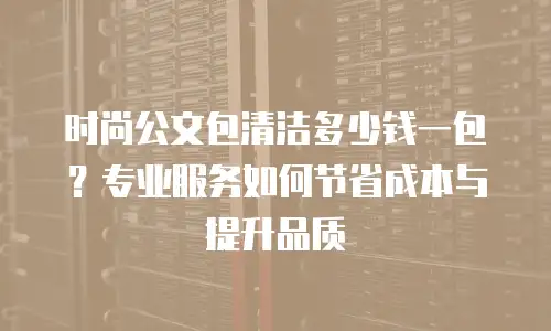 时尚公文包清洁多少钱一包？专业服务如何节省成本与提升品质
