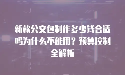 新款公文包制作多少钱合适吗为什么不能用？预算控制全解析