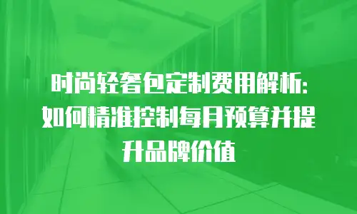 时尚轻奢包定制费用解析：如何精准控制每月预算并提升品牌价值