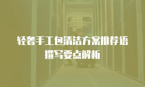 轻奢手工包清洁方案推荐语撰写要点解析