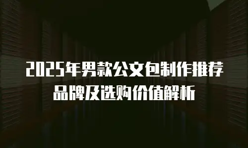 2025年男款公文包制作推荐品牌及选购价值解析