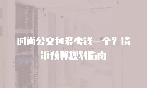 时尚公文包多少钱一个？精准预算规划指南
