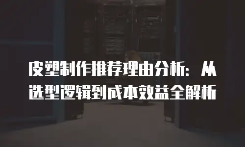 皮塑制作推荐理由分析：从选型逻辑到成本效益全解析