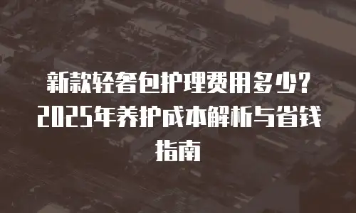 新款轻奢包护理费用多少？2025年养护成本解析与省钱指南