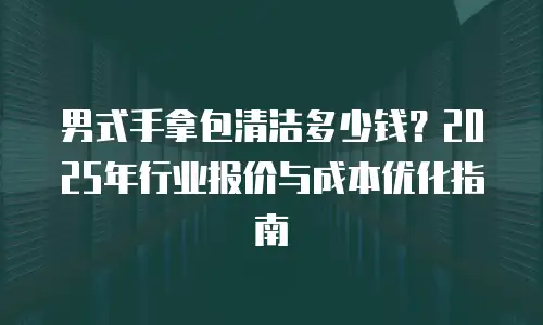 男式手拿包清洁多少钱？2025年行业报价与成本优化指南