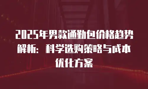 2025年男款通勤包价格趋势解析：科学选购策略与成本优化方案