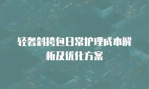 轻奢斜挎包日常护理成本解析及优化方案