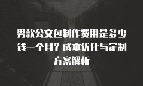 男款公文包制作费用是多少钱一个月？成本优化与定制方案解析