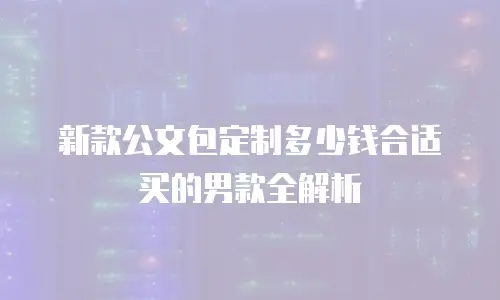 新款公文包定制多少钱合适买的男款全解析