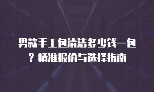 男款手工包清洁多少钱一包？精准报价与选择指南