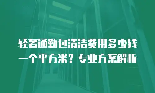 轻奢通勤包清洁费用多少钱一个平方米？专业方案解析