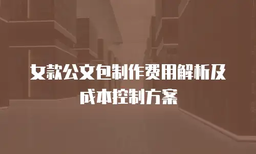 女款公文包制作费用解析及成本控制方案