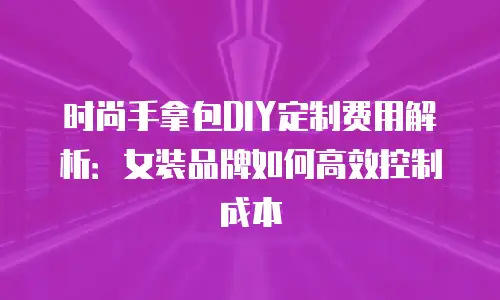时尚手拿包DIY定制费用解析：女装品牌如何高效控制成本