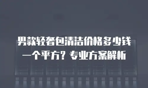 男款轻奢包清洁价格多少钱一个平方？专业方案解析