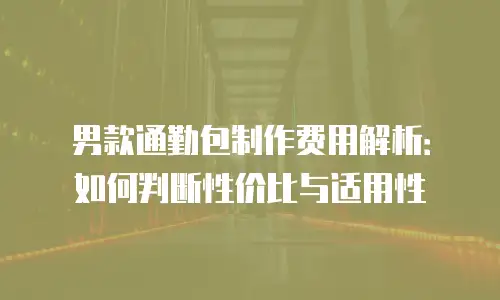 男款通勤包制作费用解析：如何判断性价比与适用性