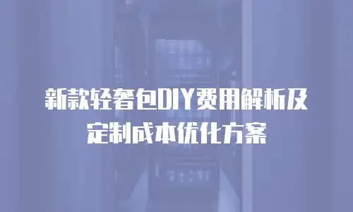 新款轻奢包DIY费用解析及定制成本优化方案