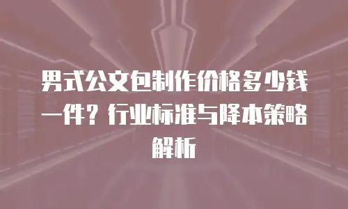 男式公文包制作价格多少钱一件？行业标准与降本策略解析