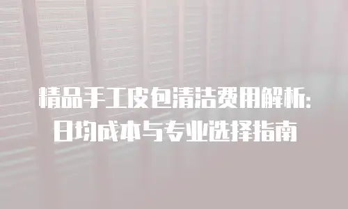 精品手工皮包清洁费用解析：日均成本与专业选择指南