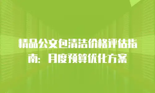 精品公文包清洁价格评估指南：月度预算优化方案