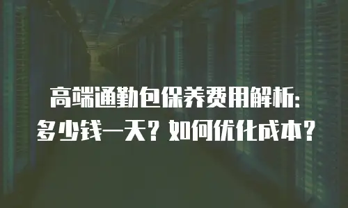 高端通勤包保养费用解析：多少钱一天？如何优化成本？