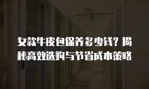 女款牛皮包保养多少钱？揭秘高效选购与节省成本策略